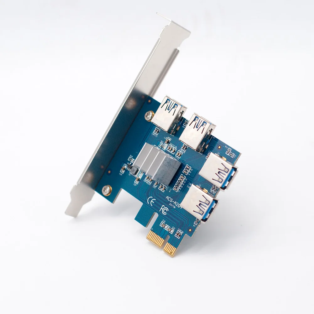  Высокая скорость Pcie Riser Card Board 1 до 4 USB3.0 конвертер мультипликатор Расширение карты адаптер для биткоина
