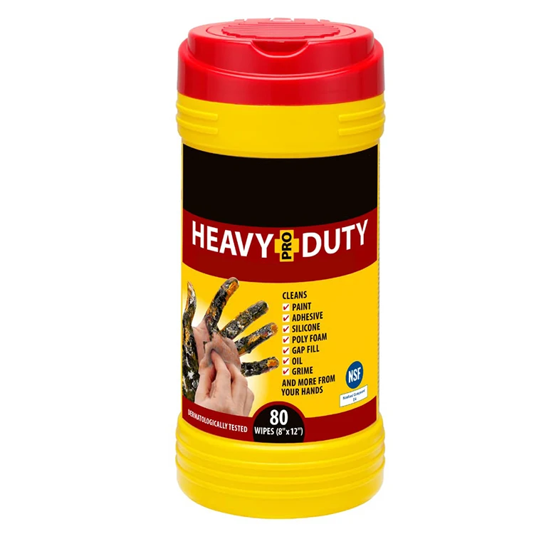 80 Count Textured Scrubbing Industrial Heavy Duty Cleaning Wipes For Removing Of Paint, Adhesive and Poly Foam