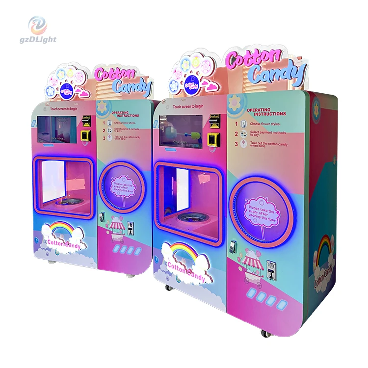 Latest Mg320 Snack Cotton Machines Cotton Candy Digital Vending Machine Self Cotton Candy Automatic Production Line