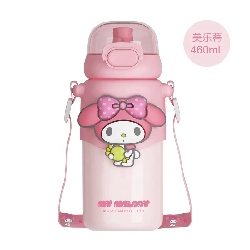 Wholesale 460ml 316 stainless steel coffee kawaii kids Sanrio kuromi Cinnamoroll cup tumbler thermos with straw strap