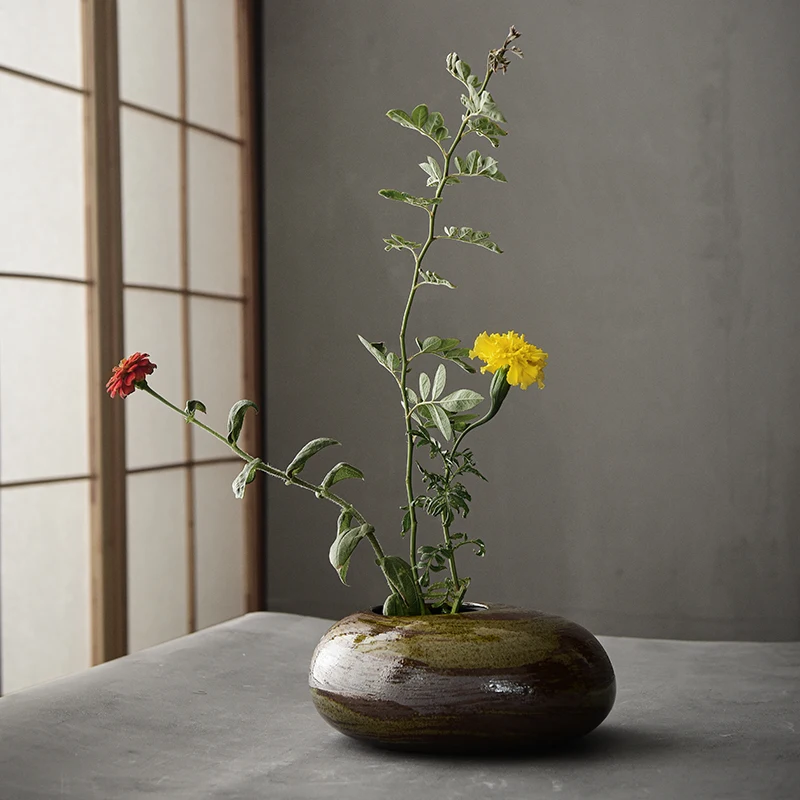 Modern Japanese Flower Arrangement Vase Creative Living Room Decoration Ceramic Zen Small Vase