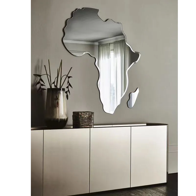 Geometric African Topographic Map Mirror Wall Topographic Map Overlay Art Graphic Mirror Wall hanging Designer Mirror