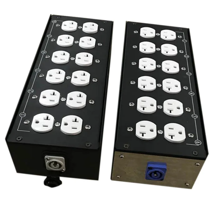 6 channel Edison box with powercon in and through out