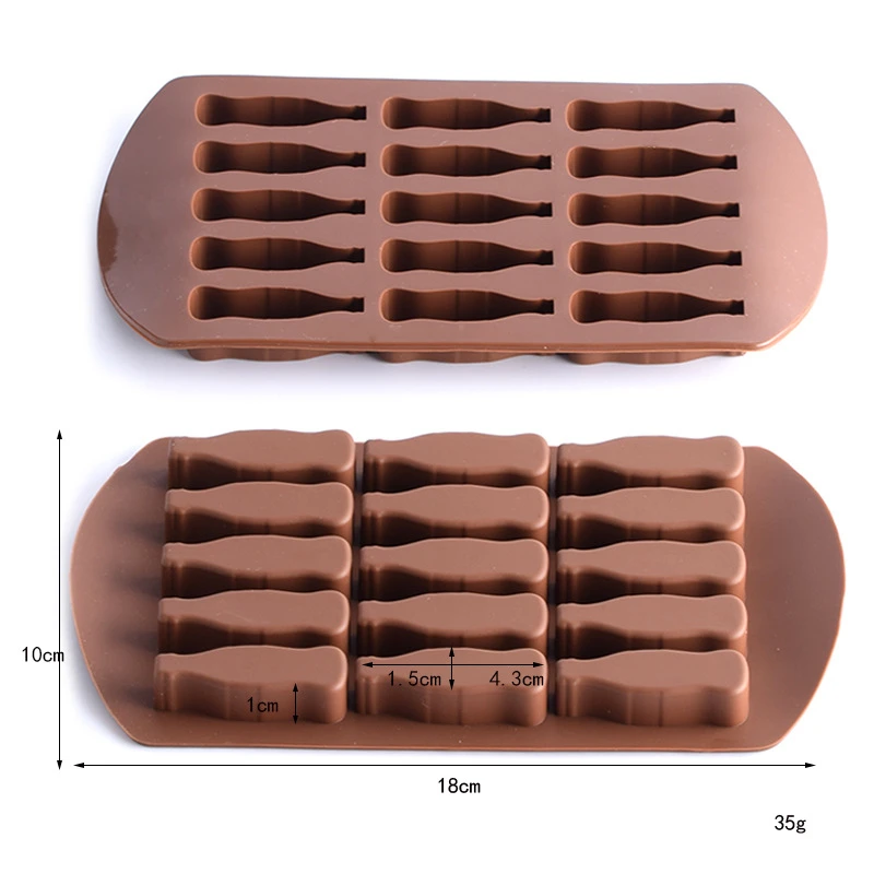 Fusimai  Cola Shape Gummy Candy Mould 15 Chamber Coke Bottle Silicone Chocolate Mold