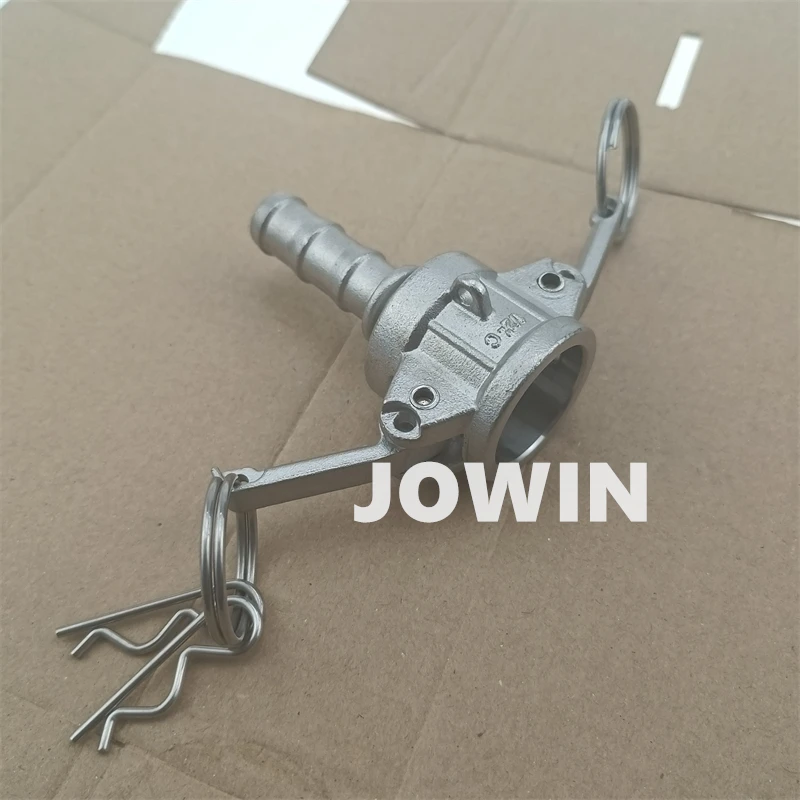 Stainless Steel Type C Female Coupler x Hose Shank Cam and Groove Fitting with Safety Clips