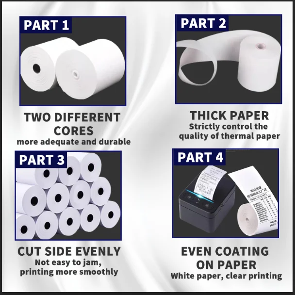 jumbo Thermal Paper Roll Rounded 60x65mm Rolls 80x80  Rolls 54 Printer Pink 75 120 60mm Receipt Thermal Paper