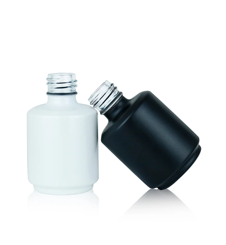 custom print logo 15ml round white fancy soak off empty uv gel nail polish glass bottle