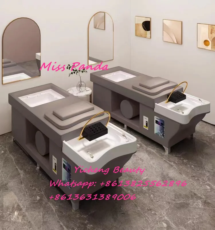 Yicheng Beauty Modern Thai Style Spa Head Water Therapy Beauty Hair Salon Shampoo Bed Professional Hair Shampoo Bed for Sale