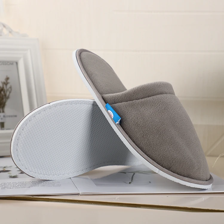 Luxury Hotel Slippers Disposable Cotton Gray Slippers Top Quality Bargain Wholesale In Stock