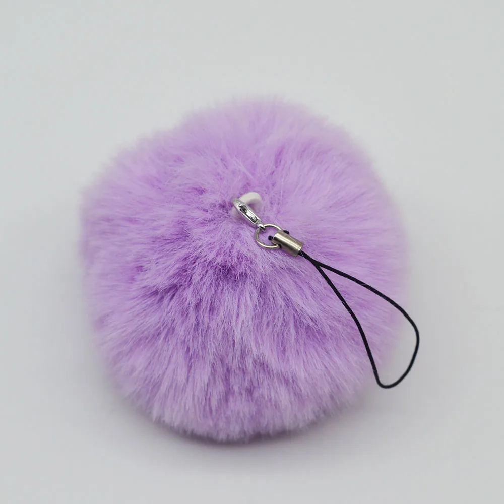 Cheap 8cm Fluffy Soft Faux Rabbit Fur Ball Car  Pompom Key Chains  holder Women Bag Pendant Jewelry Gifts phone decoration