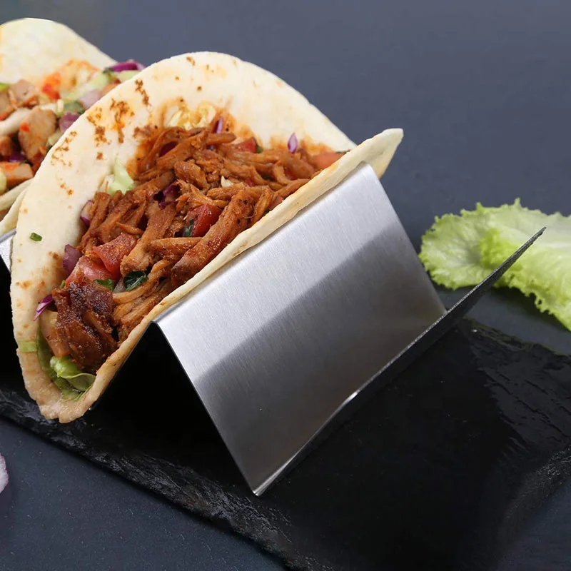 
Taco Holder Stand, Taco Truck Tray Style, stylish stainless steel design,keep your tacos upright with 3 compartments per piece 