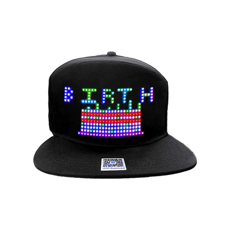 hot sale custom design LED Light flashing caps outdoor sports LED baseball Cap APP Edit Scrolling Message Display LED Hat
