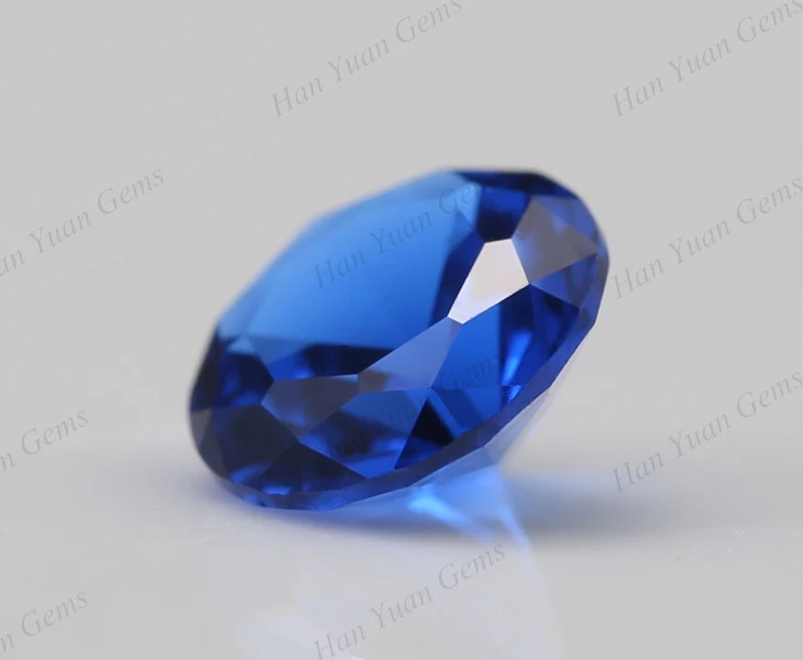 Wholesale synthetic round brilliant cut loose 113# bule sapphire spinel in stock