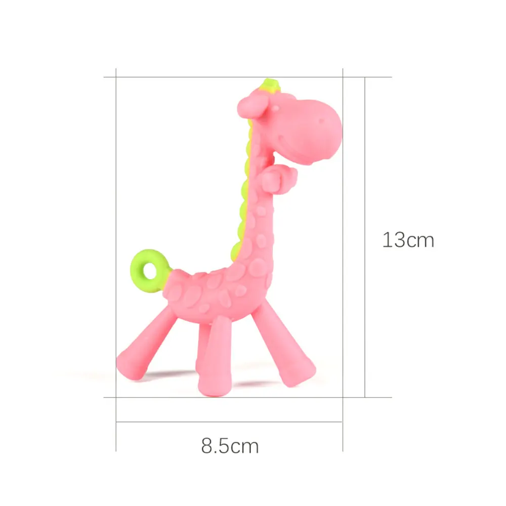 Sunnuo Hot Sell Baby Giraffe Stereoscopic Teeth Baby Teething Stick Silicone