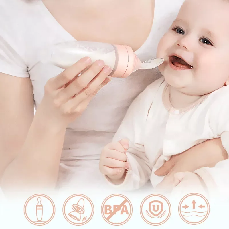 Не содержит Бисфенол А продукты младенца силикона ложка для кормления/бутылка силиконовые резиновые бэби бутылочка кормления с присоска Силиконовая пустышка