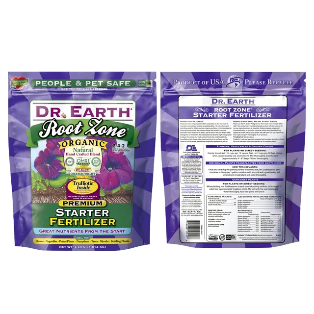 Custom 4 lbs sealing strip moistureproof stand up pouch for flower bird  animal plant feeding fertilizer supplies packaging bag