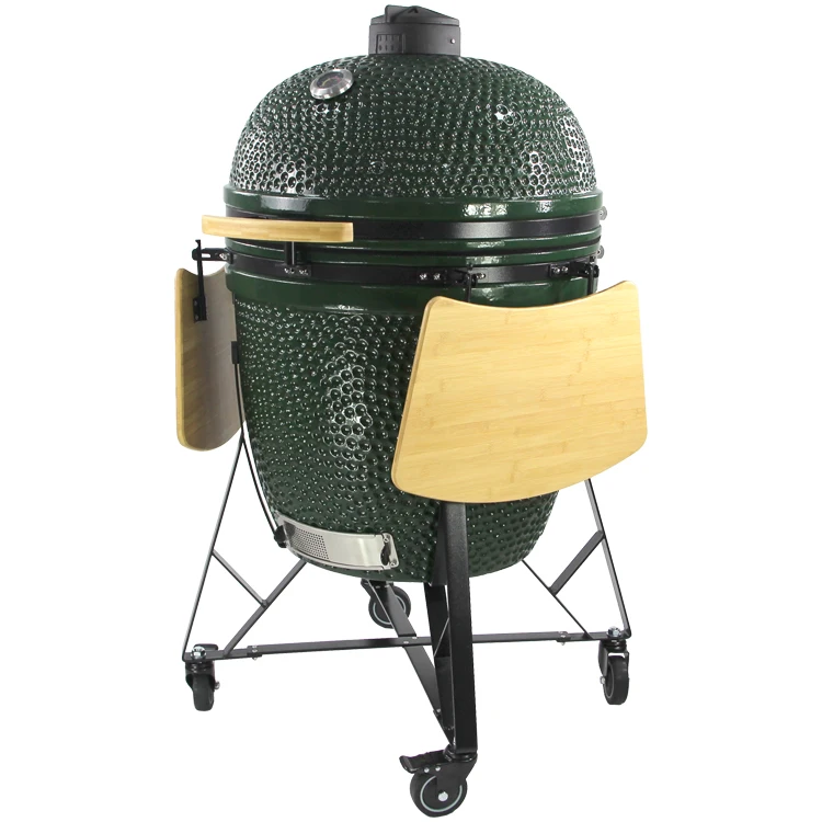 Угольный гриль для барбекю kamado 27 дюймов чугунный зеленый уличный угольный
