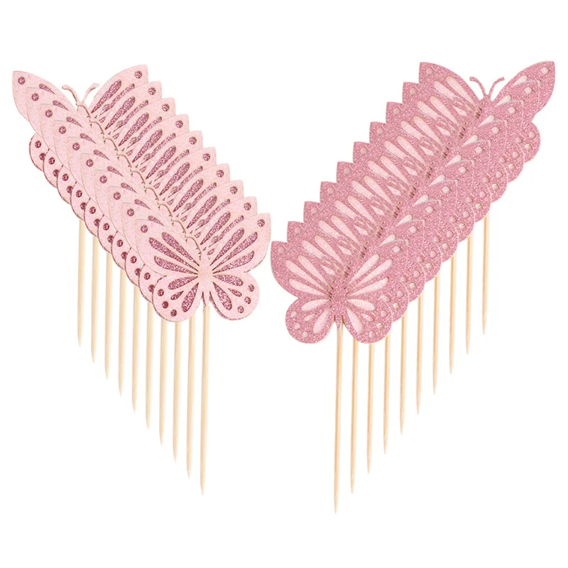 Tool Kitchen Accessory Mixed Edible Pink Butterfly Wafer Rice Paper Cake Toppers Birthday Party Cake Decorating