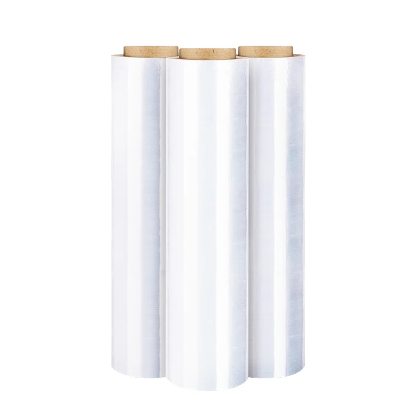 2023 Colorful  LLDPE hand use stretch film 23 microns 500mm goods wrapping Film with LOGO printing