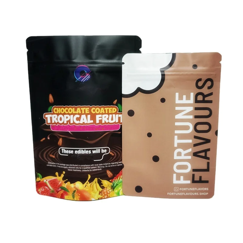 Custom 3.5g 7g 14g 28g Hot Sell Plastic Bags Matte Smell Proof Stand Up  Zip lock Mylar Bags