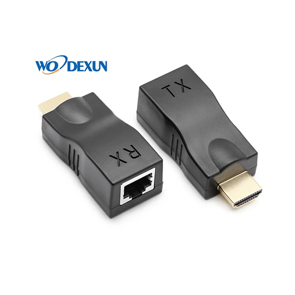 Расширитель видео HDMI на RJ45 4K 3D HDTV 1 4 до 30 м расширение через Cat 5E/6 сетевой LAN Ethernet адаптер