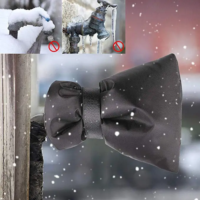 Winter Waterproof Outdoor Freeze Protection Sock Outside Garden Faucet Black Reusable Tap Protector Faucet Cover