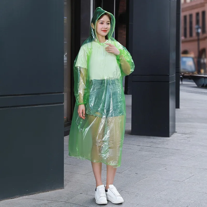 hot selling outdoor waterproof raincoat pe disposable raincoat for walking