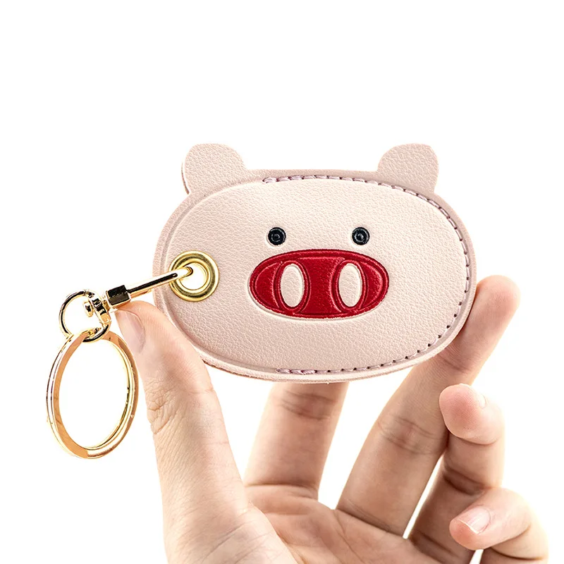 Factory Price Pu Leather Keychain Luxury brand Logo Cartoon Panda Animals Car Waist Key Holder for handbag gift birthday