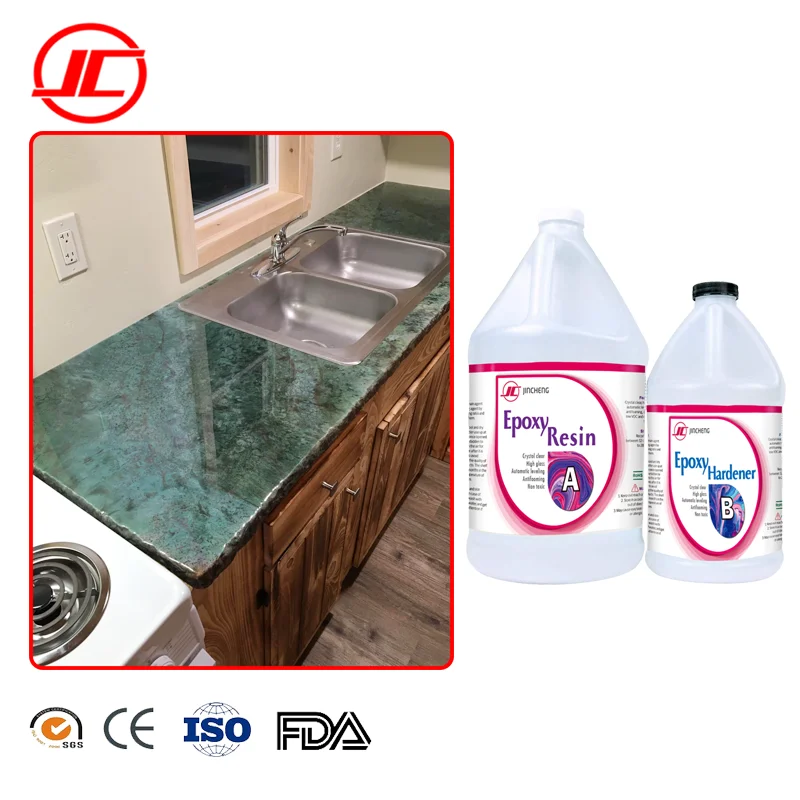 DIY AB Creative Transparent Epoxy Resin for Countertop coating/Bar /Kitchen marble countertop