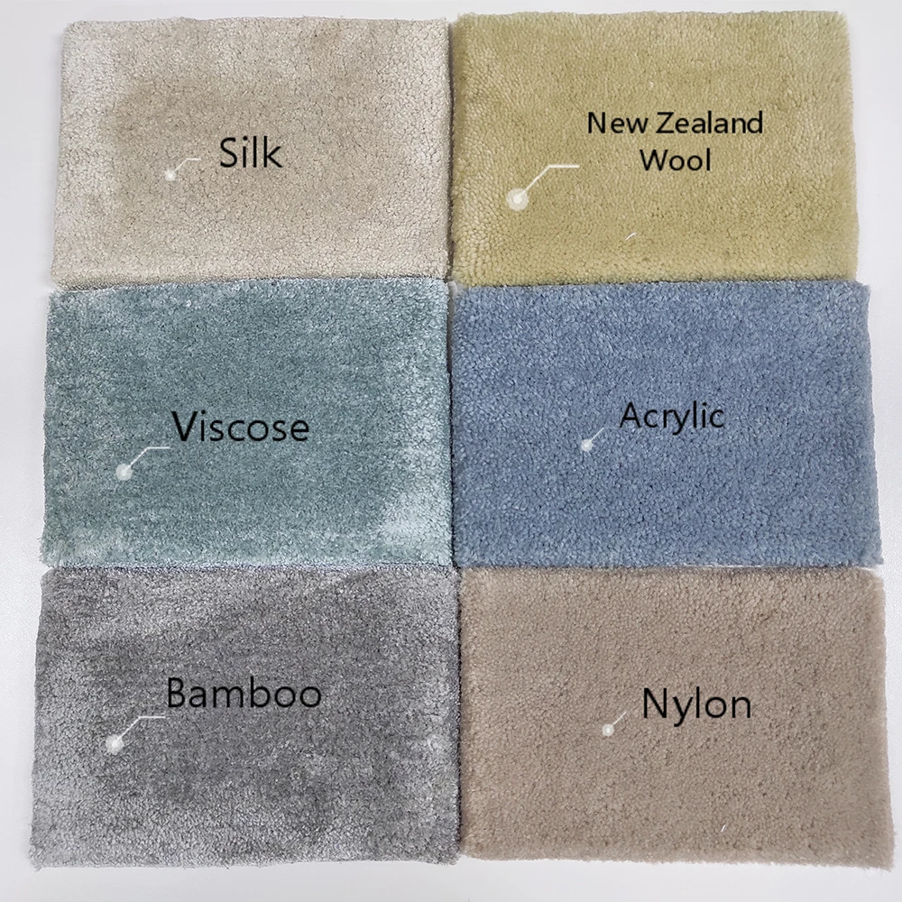 Wholesale price high end blue and grey jacquard rose handmade large luxury rug carpet