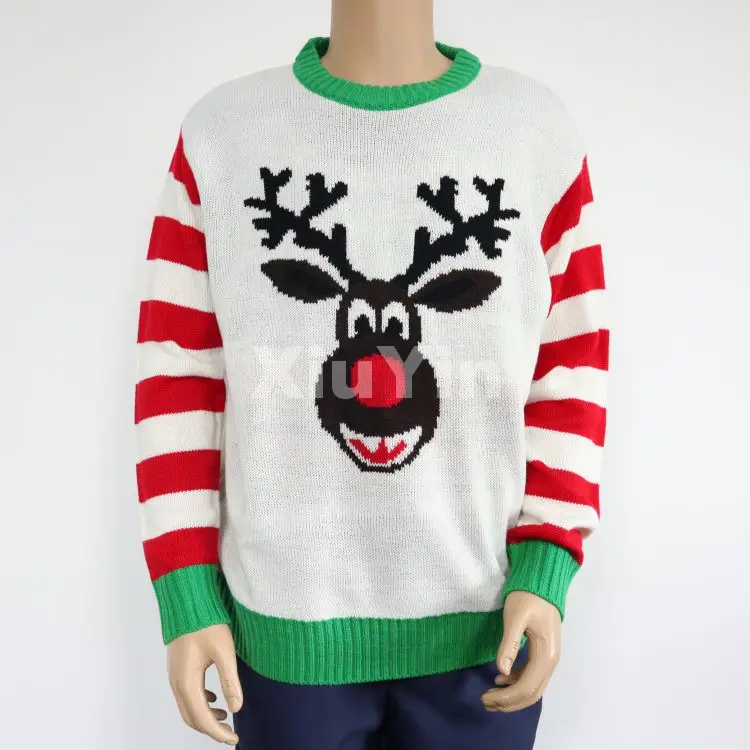 
2021 new ugly Christmas sweater seasonal knit pullover and party costume 