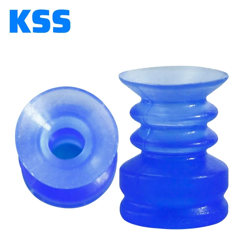 GINIER RPF12S Soft Blue custom Silicone Rubber Corrugated Vacuum sucker silicone small mini suction cup