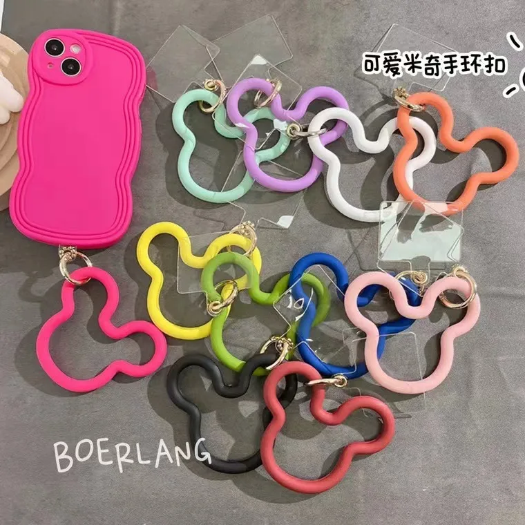 Cute mickey mouse Shape Wrist Strap Hand Chain for Phone promotional gift for bestie Bracelet for Phone Silicone Bracelet