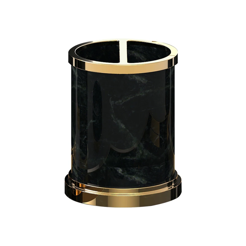 Resin Custom Bathroom Set Lotion Dispenser Soap Dish Toothbrush Holder Home Decor Black Gold Polyresin Bathroom Accessories Set