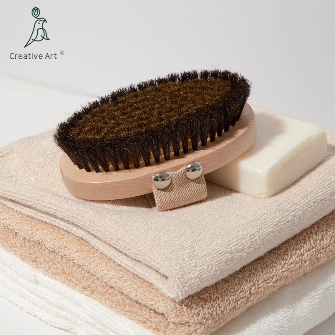 Wholesale Skin Wet Or Dry Shower Brush Black Body Bath Brush With Soft Boar Bristle  Buy Private Label Dry Skin