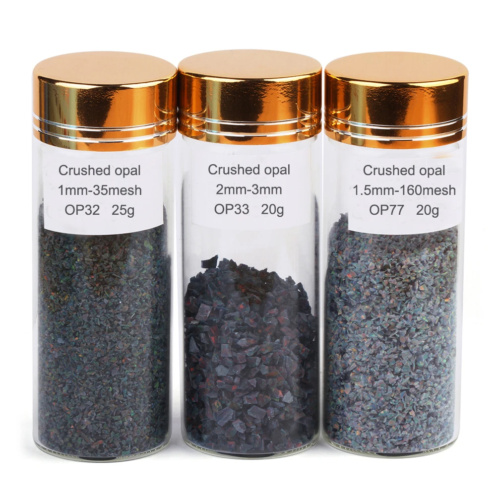 (MOQ 5 g each size each color) 2mm-3mm Different Colors Lab Created Crushed Opal, 92 colors Synthetic Opal Chips