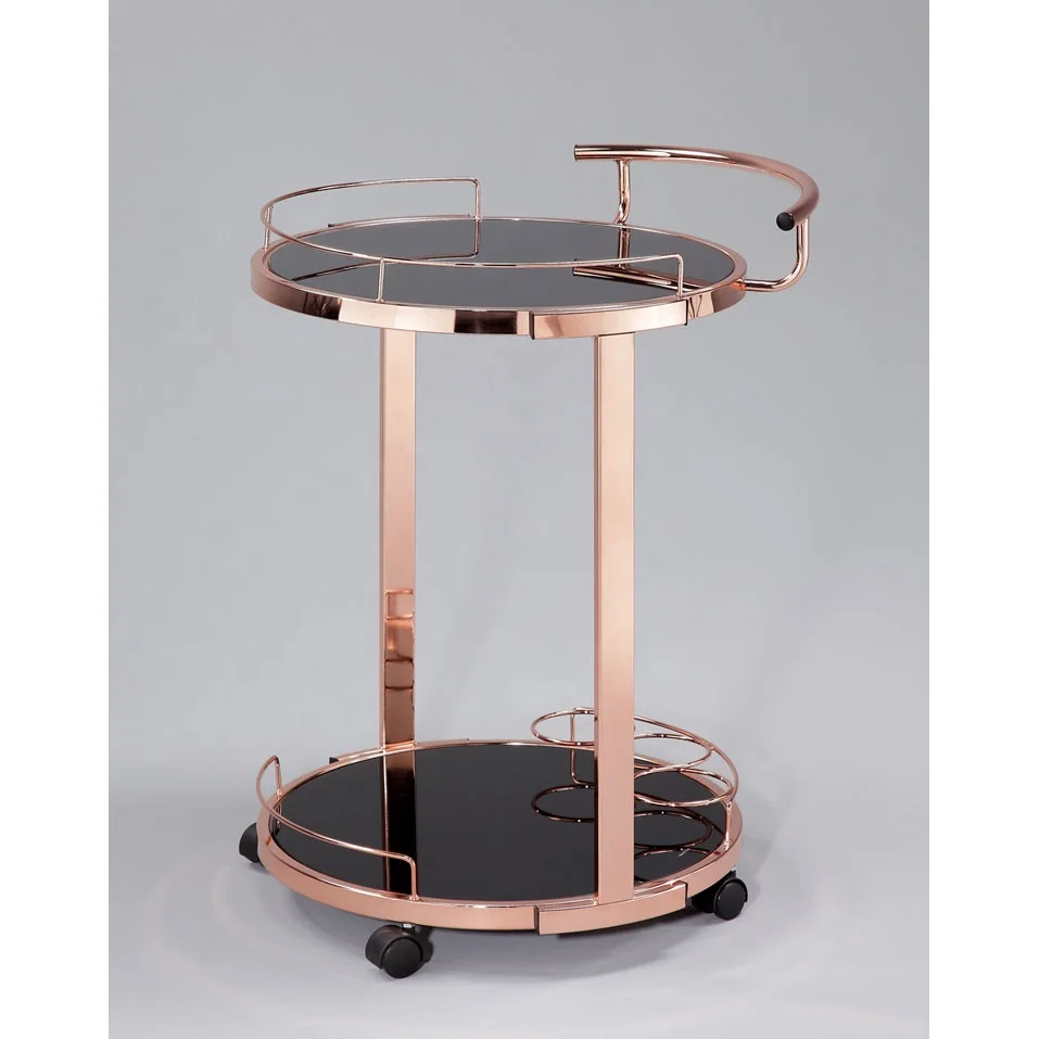 Hotel Trolley Glass Serving Cart with Wheels for Efficient Food Service
