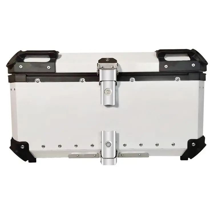 65L Top Tail Motorcycle Rear Luggage Storage Tool Helmet Box Case Lock Trunk Waterproof Aluminum Universal