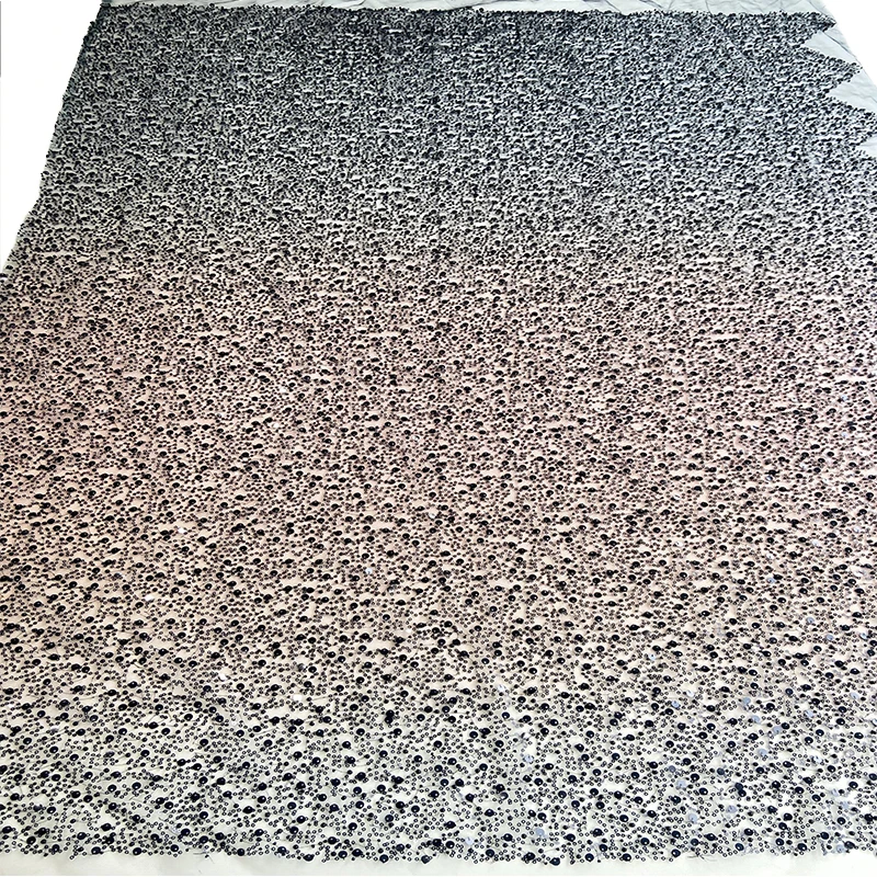 Factory Made 100% Polyester Fabric Multicolor Luxury Lace Net Mesh Fabric With Sequence