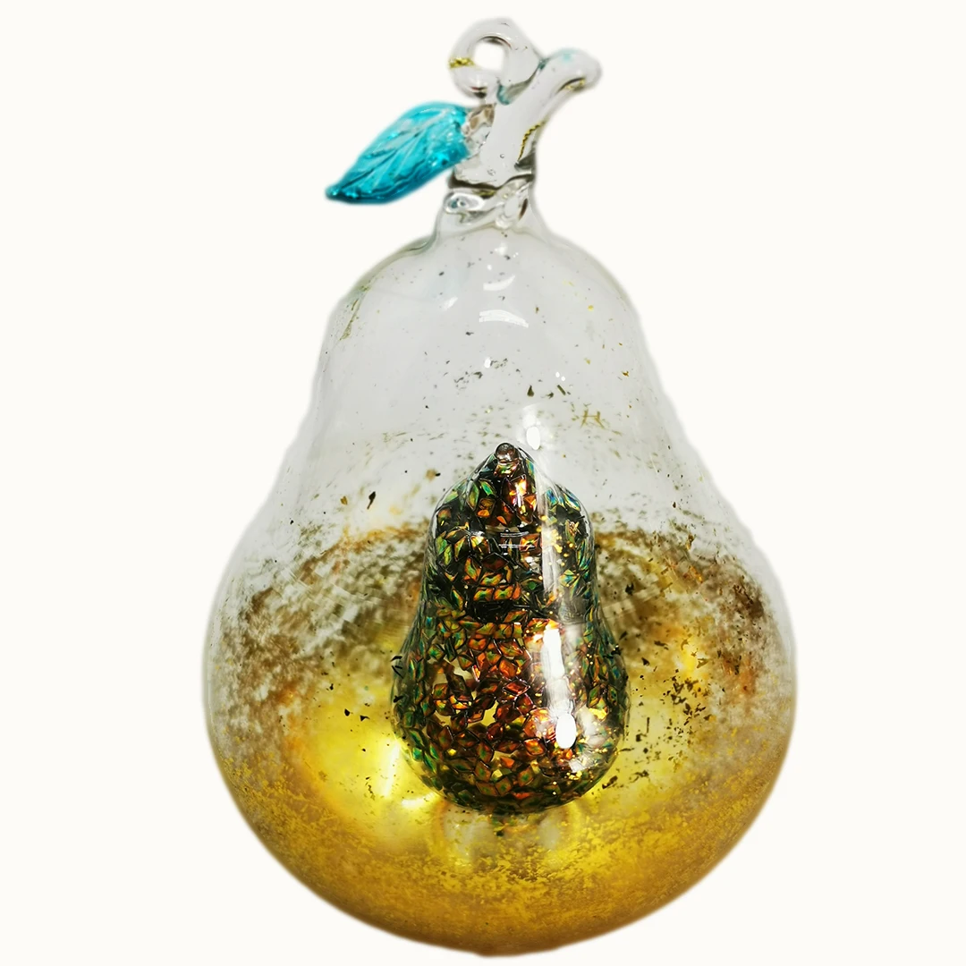 European style Christmas Decorations Clear Handmade Glass Angels With LED Warm Lights Ornament Christmas Gift Bag Banners