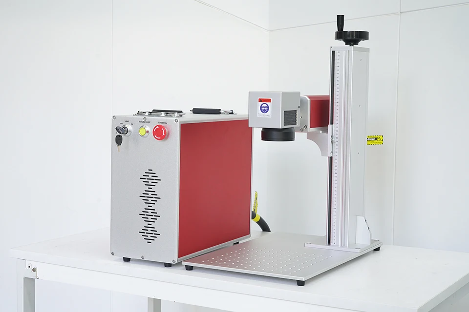 MOPA M7 JPT RAYCUS Rotary Laser Marking Machines 20w 30w Fiber Laser Mark For Metal Card Mirror Stainless Cup