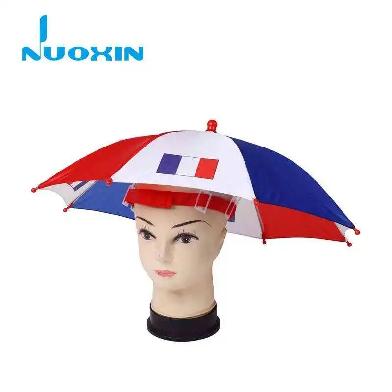 Nuoxin Wholesale Country Flag Umbrella Portable Mini Head Umbrella Hat Outdoors Tourism Fishing Umbrella