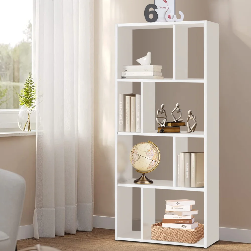 Customize 8-cube nordic style bedroom shelves wall shelf book eight organizer bookshelf storage racks wooden white book shelf