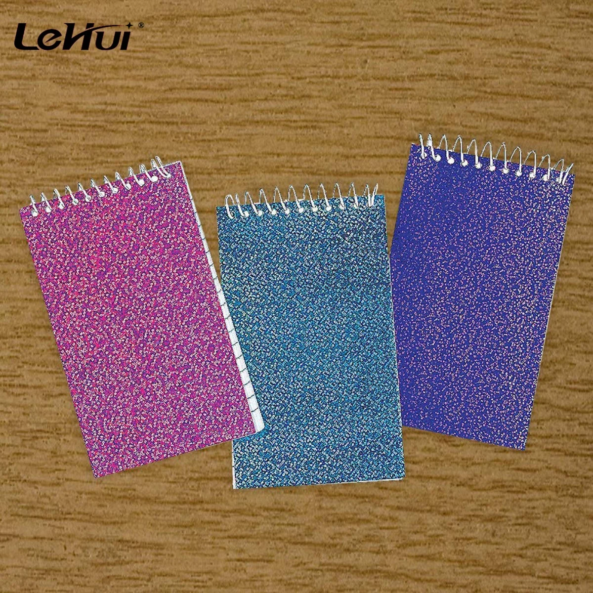 Custom factory 4 Pieces 3x5 Inch Mini Spiral Glitter Notepads of Ruled Composition Spiral Notebooks For Students and Profession