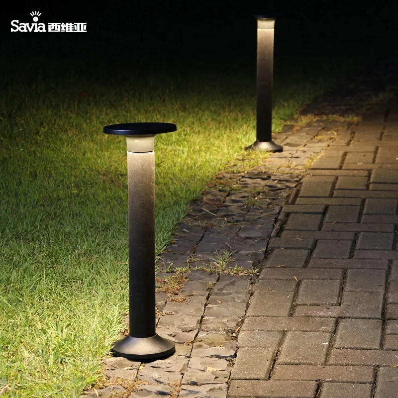 Savia modern waterproof IP44 outdoor luminaire bollard plate 8W 3000K anthracite garden lighting plastic pillar lantern lamp