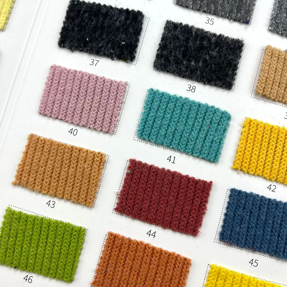 Autumn 320g TR blended coarse needle knitted Fleece fabric casual wear Korean fashion rib Polyester rayon fabric