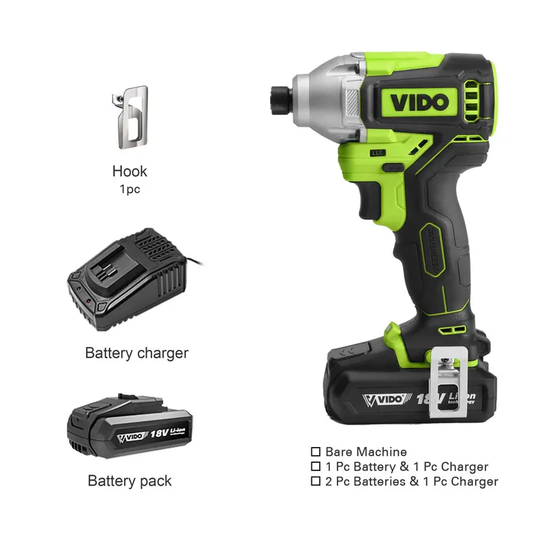 VIDO 20v 10 pcs cordless tool combo kits power drills power tool sets for house