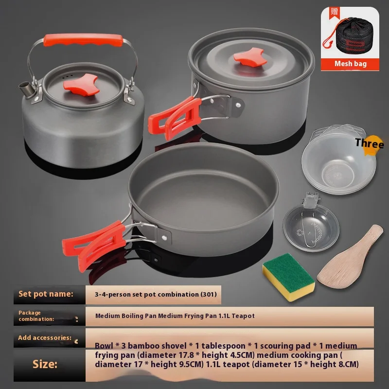 Outdoor jacket pot portable folding storage camping equipment supplies picnic cooker water set camping stove