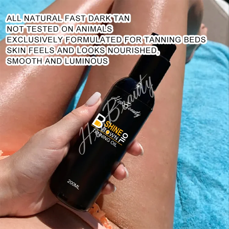 HEABEAUTY Premium Tinted Organic Sun Tanning Face Oil Tan Customize Sunless Tan Oil