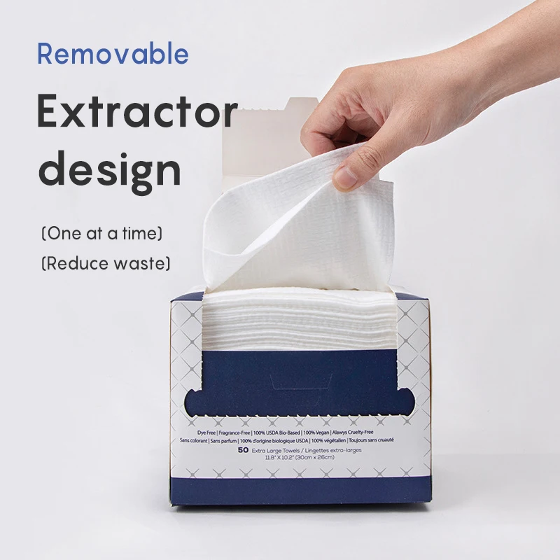 Biodegradable Disposable Face Washcloths Boxed Clean Skin Custom Cleansing Wipes Pure Cotton Makeup Remover Towels